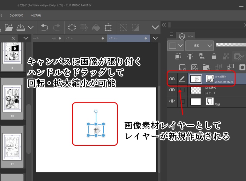 クリスタの画像読み込み 写真の切り抜きとパターン トリミング