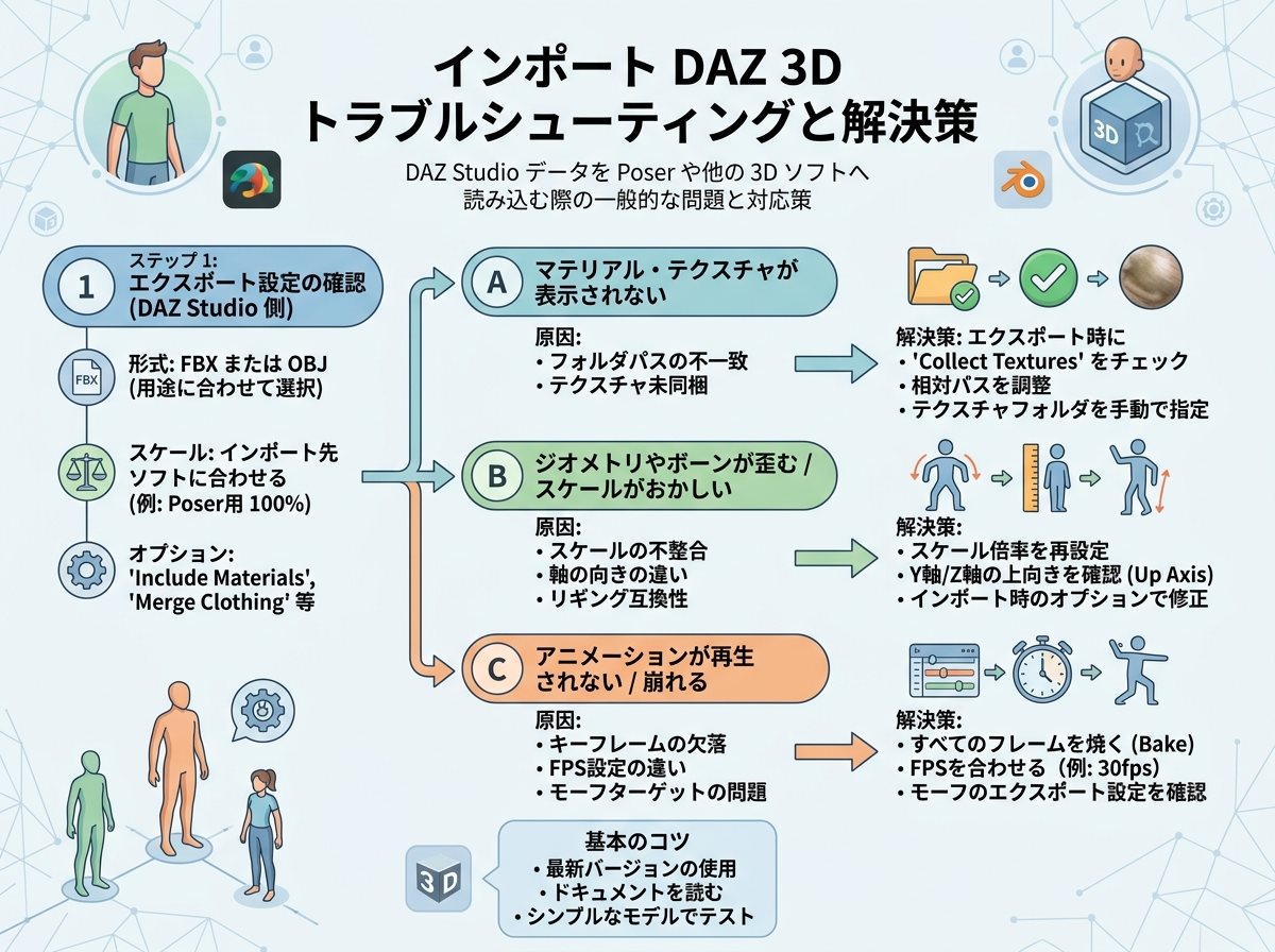 インポート DAZ 3D トラブルシューティングと解決策