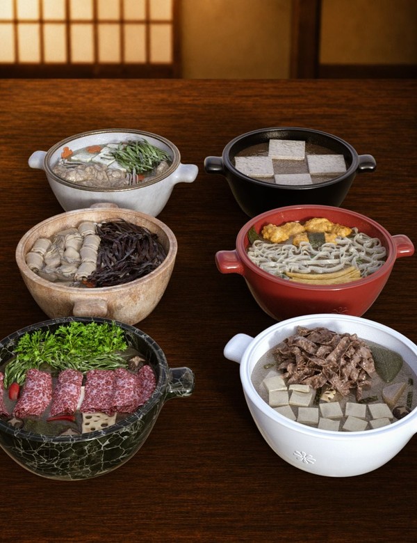 Japanese Food Collection Volume 2の6種類の鍋料理