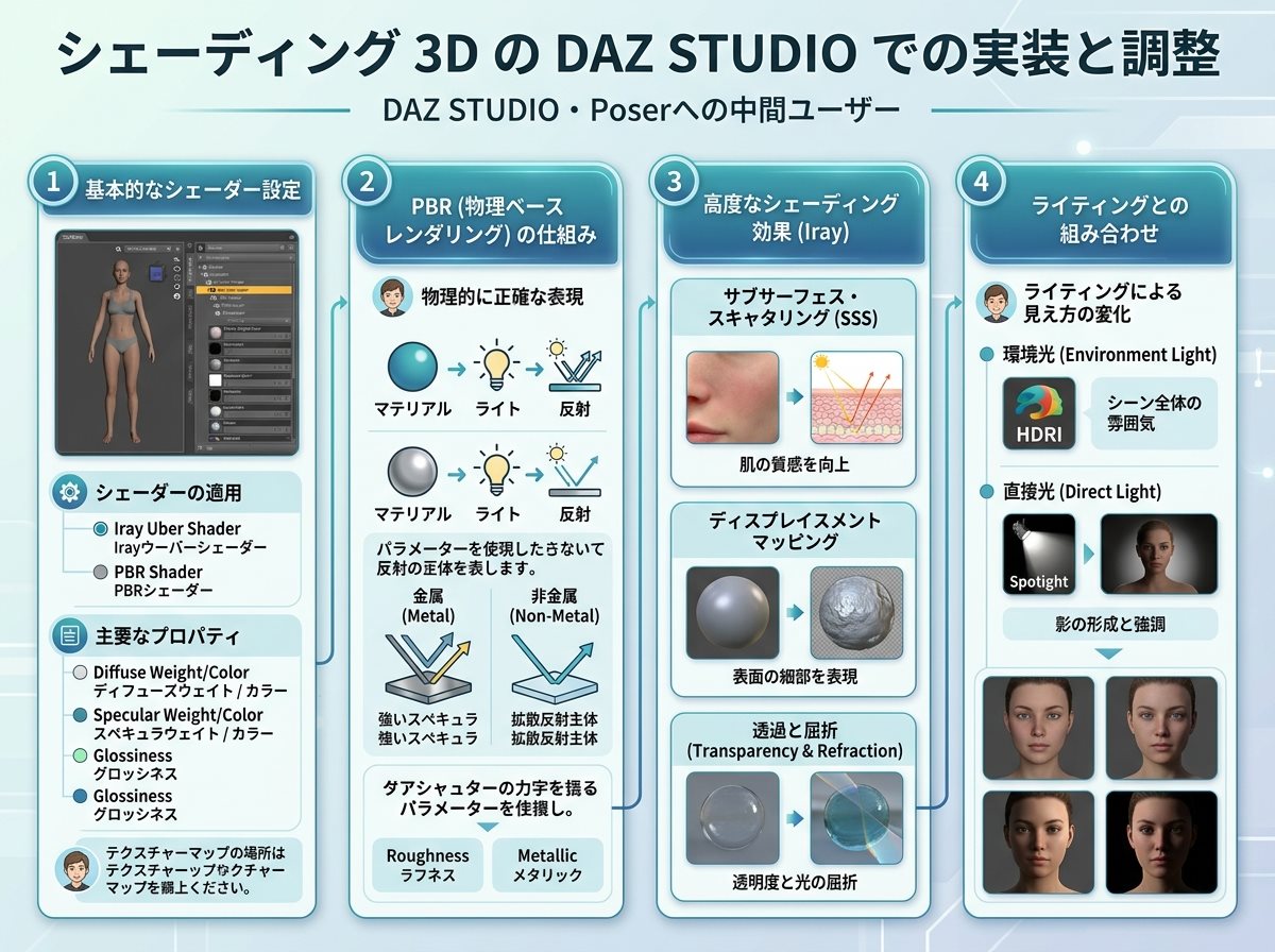 シェーディング 3D のDAZ STUDIOでの実装