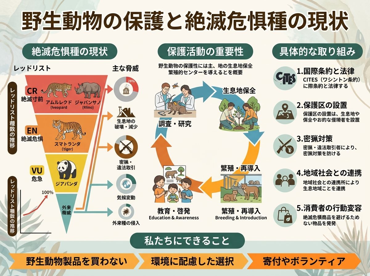 野生動物の保護と絶滅危惧種の現状